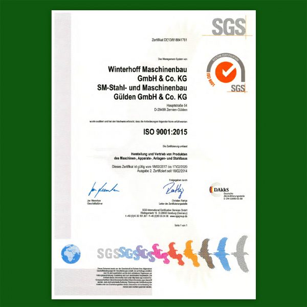 SGS Zertifikat Deutsch